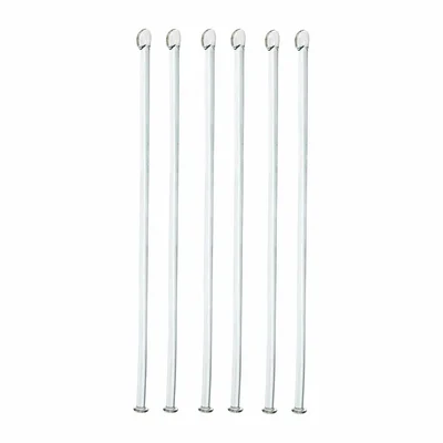 SBT 6 pcs Glass Stirring Rod 200mm X 6mm Flat Face for School, College, Chemistry Lab