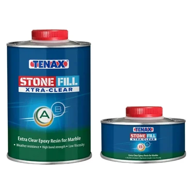 Tenax Stone Fill Xtra Clear Epoxy Resin for Marble and Stone High Bond Strength Low Viscosity Kit