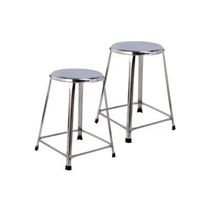 Lifetime 24 inch Round Shape Stainless Steel Stool For Home, Hospital, Hotel & Restaurants, Multipurpose Stool, Pack Of 10