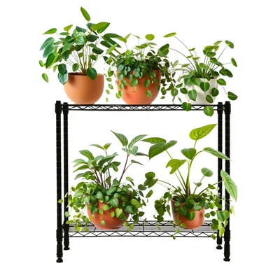 STORACK 10 x 24 x 24 inch Multipurpose Plant Stand For Indoor/Outdoor Garden With Wheel, Adjustable Knob With Shelf Liner