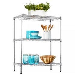 STORACK 24 x 14 x 30 inch 3 Shelves Heights Adjustable Boltless Wire Shelving Racks For Kitchen, Office, and Garage