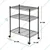STORACK 24 x 14 x 32 inch 3 Shelves Height Adjustable Wire Shelving Rack With Wheels