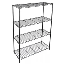 STORACK 27 x 17 x 55 inch 4 Shelves Height Adjustable Rack Free Standing Black Finished Multi Purpose Rack