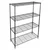 STORACK 27 x 17 x 55 inch 4 Shelves Height Adjustable Rack Free Standing Black Finished Multi Purpose Rack