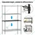 STORACK 27 x 17 x 55 inch 4 Shelves Height Adjustable Rack Free Standing Black Finished Multi Purpose Rack