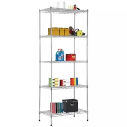 STORACK 27 x 17 x 72 inch 5 Shelves Heights Adjustable Boltless Wire Shelving Rack, For Home, Kitchen, Office, Garage