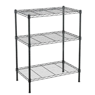 STORACK 30 x 14 x 32 inch 3 Shelves Foldable Boltless Height Adjustable Metal Wire Shelving Rack