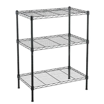 STORACK 30 x 14 x 48 inch 3 Shelves Black Coated Free Standing Kitchen Storage Organiser