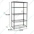 STORACK 30 x 14 x 60 inch Height Adjustable 5 Shelf Boltless Multipurpose Rack, Black Coated and Steel Finish