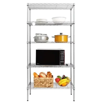 STORACK 30 x 14 x 60 inch 5 Shelves Heights Adjustable Boltless Wire Shelvig Rack For Home, Kitchen, Office, and Garage