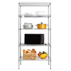 STORACK 30 x 14 x 60 inch 5 Shelves Heights Adjustable Boltless Wire Shelvig Rack For Home, Kitchen, Office, and Garage
