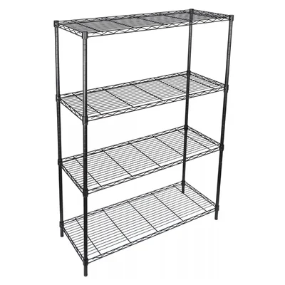 STORACK 30 x 14 x 55 inch 4 Shelves Height Adjustable Foldable Boltless Wire Shelving Rack Shelves, Black Finish