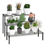 STORACK  60 x 25 x 60 cm 3 Tier Height Adjustable Flower Pot Stand For Balcony, Terrace And Living Room
