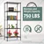 STORACK 62 x 30 x 14 inch 5 Shelves Height Adjustable Steel Boltless Foldable Utility Display Rack