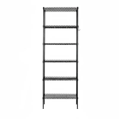 STORACK 14 x 24 x 72 inch 6 Shelves Height Adjustable Foldable Boltless Wire Shelving Rack Shelves, Black Finish
