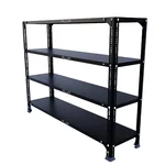 ALIJA 36 x 47 x 12 Inches 4 Shelves Multipurpose Storage Rack With Accessories 