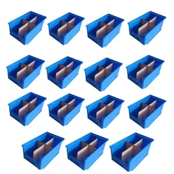 Avsar 200 x 125 x 100 mm FPO Blue Storage Bin with Vertical & Horizontal Partition, HDPE Material (Bin-15) - Pack of 15 