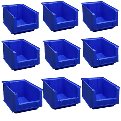 Aristo 200 x 125 x 100 mm FPO Blue Storage Bins With HDPE Material (Bin-15N) (Pack Of 9)