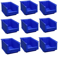 Aristo 200 x 125 x 100 mm FPO Blue Storage Bins With HDPE Material (Bin-15N) (Pack Of 9)