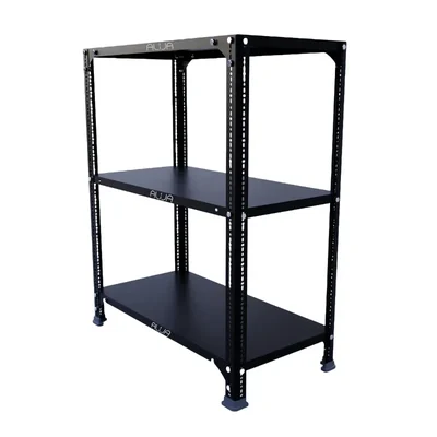 ALIJA 36 x 29 x 15 Inch 3 Shelves Multipurpose Storage Rack With Accessories(Gauge-24 gauge shelves 18 gauge angle,Color-Black)