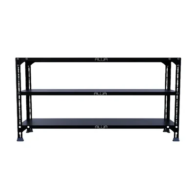 ALIJA 24 x 47 x 12 Inch 3 Shelves Multipurpose Storage Rack With Accessories(Gauge-24 Gauge Shelves & 18 Gauge Angle ,Color-Black)