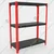 FIDVI® 9D X 23L X 30H Inch 3 Shelves Powder Coated Slotted Angle Metal Rack With Accessories Colour-Black & Red (SR-521)