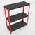 FIDVI® 9D X 23L X 30H Inch 3 Shelves Powder Coated Slotted Angle Metal Rack With Accessories Colour-Black & Red (SR-521)