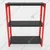 FIDVI® 9D X 23L X 30H Inch 3 Shelves Powder Coated Slotted Angle Metal Rack With Accessories Colour-Black & Red (SR-521)