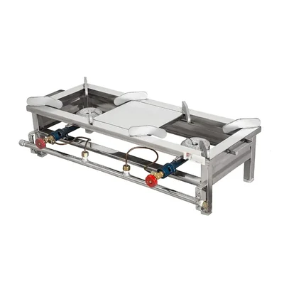 Premium Quality 30x12x10 inch Table Top 2 Burner Stainless Steel Gas Stove for Cooking Purposes