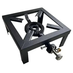 Alloy Steel Square Shaped Stove Chulha with Jodhpuri Burner Ideal for Both Domestic and Commercial Use