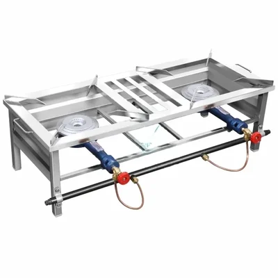 10x26x10 inch Dual Burner SS Gas Bhatti for Commercial Use