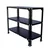 Menage 24x29x12 Inch 3 Shelves 24 Gauge Metal Black Slotted Angle Rack