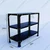 Menage 24x29x12 Inch 3 Shelves 24 Gauge Metal Black Slotted Angle Rack