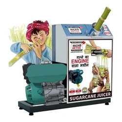 MICROACTIVE Shakti Model Sugarcane Juice Machine With Petrol Engine, Stainless Steel Body and 3 Rollers
