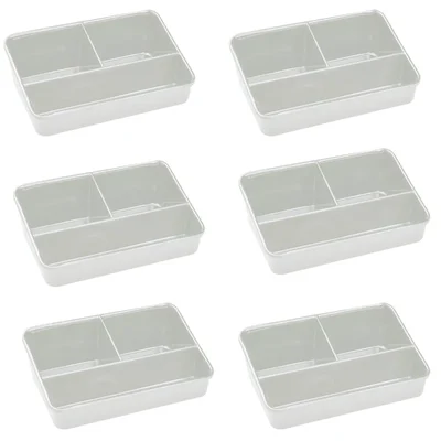 White Melamine Sachet Holder of 3 Compartment, Size 4.5 inch x 6pcs, for Restaurant, Office, Party