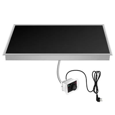 Heavy Duty 600W Sunk-In Dish Warmer for Commercial Buffets with Remote Thermostat Control Dial