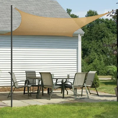 HIPPO 9.5 Feet X 5 Feet Shade Sail (2 Pcs) Sun Shade 85% UV Block for Garden, Canopy Shade, Outdoor Patio, Balcony Tent(Color-Beige)