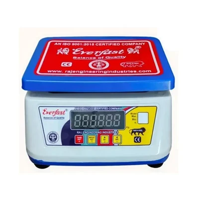 Everfast 6V/4V/Lithium Powered Digital Tabletop Weighing Scale with Overload Protection and Flat Plastic Pan Sunshine