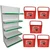 Premium Quality 5 Shelves (6 x 3 Feet) Display Rack With 25 Liter 5 Piece Shopping Basket Combo