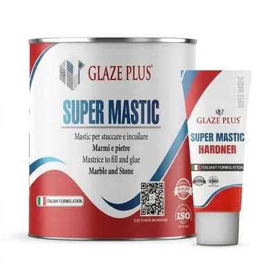 Glaze Plus Super Mastic Stone Adhesive | Polyester Base Filler for Vertical Surfaces & Crack Repair