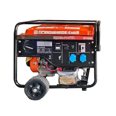 Super Power 7.5 KVA Single Phase Recoil and Self Start Portable Petrol Generator