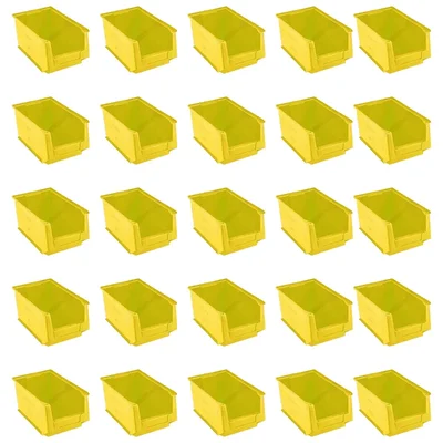 Supreme 350x211x200 mm Premium Plastic Storage Bin (BIN-45)-Pack of 25(Color-Yellow)