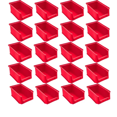 Supreme 200x126x100 mm Premium Plastic Storage Bin (BIN-15)(Color-Red,Pack-20 pcs)