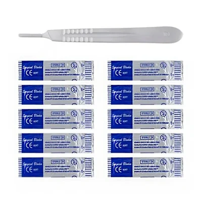 Forgesy Handle No.3 Surgical Cutting Tool Card Arts Stainless Steel, With 10Pcs Premium(Blade No. 10)
