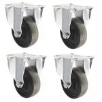 Suwas Trolley 76 mm x 32 mm 125 Kg. Loading Capacity CI (Cast Iron) Fixed Castor Wheel (Pack of 4)