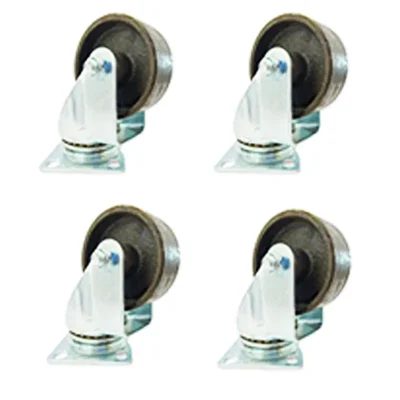 Suwas Trolley 76mm x 32mm 125Kg. Loading Capacity CI (Cast Iron) Swivel Castor Wheel (Pack of 4)