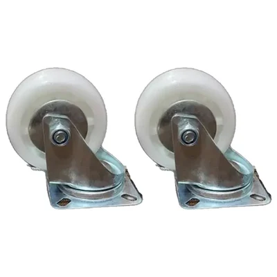 Suwas Trolley 2 Pcs 4” x 2” Swivel Nylon Castor Wheel - 125Kg. Loading Capacity, 6 Month Warranty (4x2-125-SWL-Nylon)
