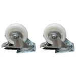 Suwas Trolley 2 Pcs 4” x 2" Swivel With Brake Nylon Castor Wheel - 125Kg Capacity, 6 Month Warranty (4x2-125-BR-Nylon)