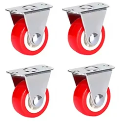 Suwas Trolley 4 Pcs 4” x 1.25” 100Kg. Loading Capacity PU Fixed Castor Wheel, 6 Month Warranty (4x1.25-100-FX-PU)