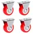 Suwas Trolley 4 Pcs 4” x 1.25” 100Kg. Loading Capacity PU Fixed Castor Wheel, 6 Month Warranty (4x1.25-100-FX-PU)